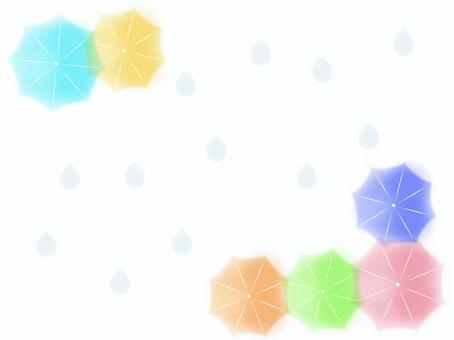 Umbrella watercolor frame and background material, , JPG