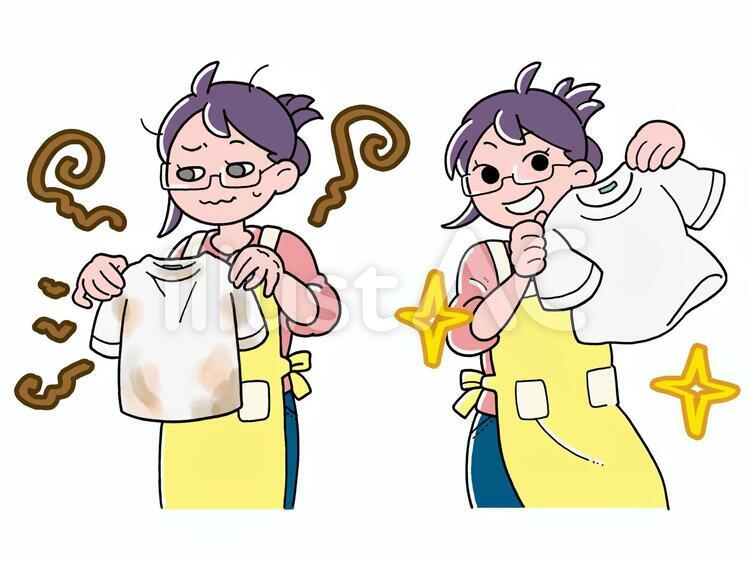 洗濯ママ 洗濯,tシャツ,家事のイラスト素材
