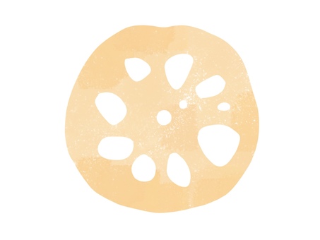 手描き　テクスチャ蓮根のイラスト 蓮根,野菜,根菜,断面,丸,シンプル,手描き,挿絵,可愛い,ワンポイントのイラスト素材
