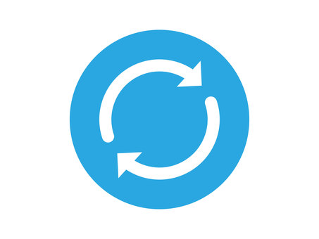 更新ボタン（丸・青） 更新,マーク,リロード,アイコン,矢印,再読み込み,ボタン,リフレッシュ,ビジネス,ループのイラスト素材