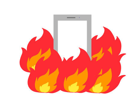 A big flame wrapped in a smartphone flame, , JPG and PNG