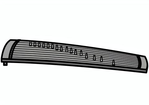 琴-2c 琴,楽器,和楽器,かわいい,シンプル,モノクロ,グレーのイラスト素材