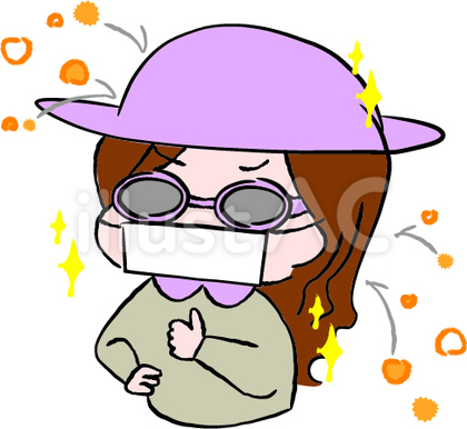 花粉症対策バッチリな女の人