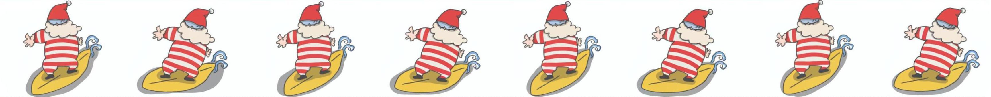 サーフィンするサンタのバナー。 サンタクロース,クリスマス,サーフィン,イベント,バナーのイラスト素材