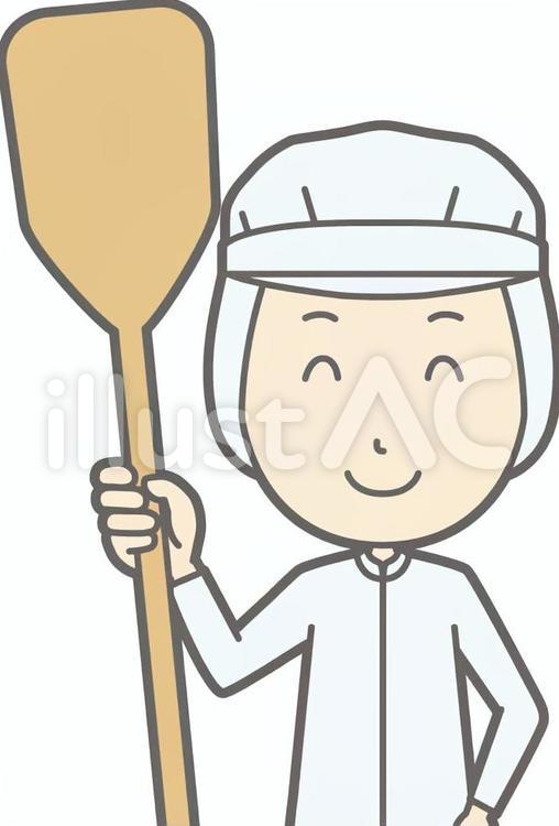 衛生服男-しゃもじ-バスト 衛生服男性a,シンプル,かわいいのイラスト素材