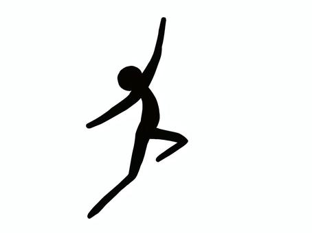 ジャンプして喜びを表す棒人間 ジェスチャー,しぐさ,仕草,アクション,喜び,感情,表現,アピール,人間,人物のイラスト素材