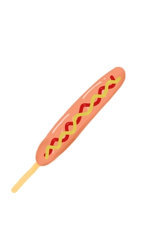 フランクフルト フランクフルト,ケチャップ,マスタード,ソーセージ,ホットスナック,コンビニのイラスト素材