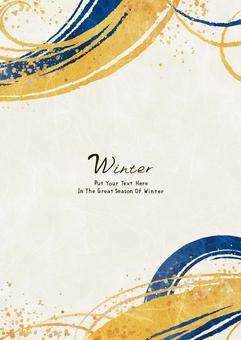 新春の毛筆フレーム022 毛筆,フレーム,新春,冬,和風,お正月,和,金,墨,スプラッターのイラスト素材