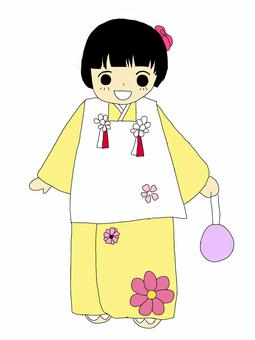 Illustration, shichigosan, visiting, girl, 