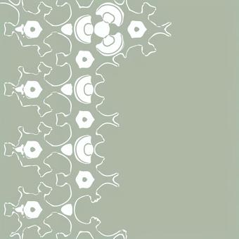 緑の花柄の背景イラスト