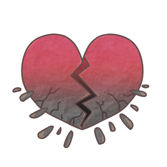 ハートブレイク ハート,破片,ひび割れ,失恋,メンタル,痛み,ダメージ,悲しみのイラスト素材