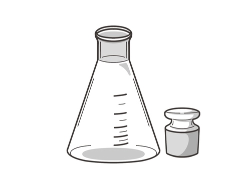 共栓三角フラスコ 栓 開き 三角フラスコ,実験器具,理科,科学,化学,シンプルのイラスト素材