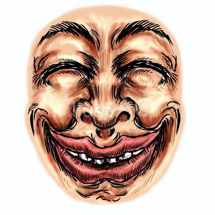 満面の笑顔の表情パーツ 笑顔,笑う,嬉しいのイラスト素材
