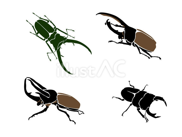 クワガタムシ　カブトムシ クワガタムシ,カブトムシ,虫のイラスト素材
