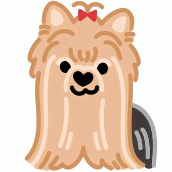 ハート鼻ヨークシャーテリア（おすわり）1 ヨークシャーテリア,犬,動物,ハート,鼻,おすわり,シンプル,かわいい,キュート,デフォルメのイラスト素材