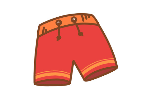 男性水着（レッド） 海パン,水着,赤,レッド,手描き,一つ,男性,男の子,水泳,海のイラスト素材