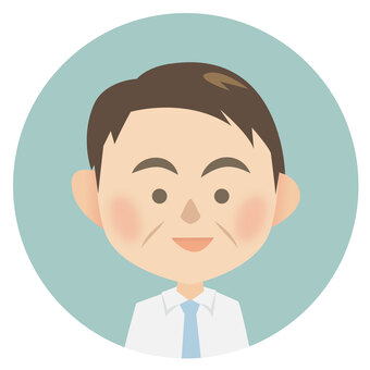 おじさんアイコン 50代,６０代,おじさん,アイコン,ビジネス,ワイシャツのイラスト素材