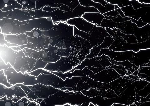 横向きの雷の稲妻の背景素材 雷,稲妻,自然,電流,光,パーティクル,背景のイラスト素材