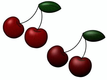 ブラックチェリー ブラックチェリー,サクランボ,さくらんぼ,アイコン,ポストカード,ザラザラ,ノイズ,背景なしのイラスト素材