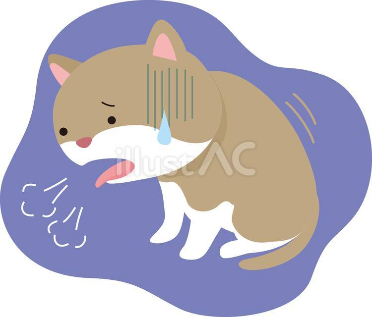 猫の体調不良1 猫,体調不良,熱中症のイラスト素材
