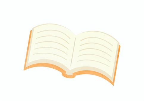 シンプルなノートのイラスト ノート,文具,シンプル,紙,本,オレンジ,白背景,主線なし,水彩風,ベクターのイラスト素材