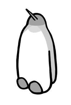 つまんなさそうなキングペンギン　グレー キングペンギン,オウサマペンギン,ペンギン,鳥,黒,白,グレー,水族館,動物,立つのイラスト素材