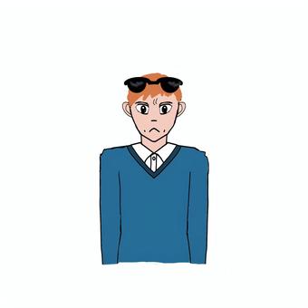 チンピラ不機嫌 チンピラ,ゴロツキ,ヤンキー,不機嫌,サングラス,金髪のイラスト素材