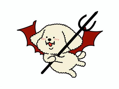 デビルわんちゃん いぬ,悪魔,小悪魔,デビル,イタズラ,意地悪,出来心,ハロウィン,仮装,悪意のイラスト素材