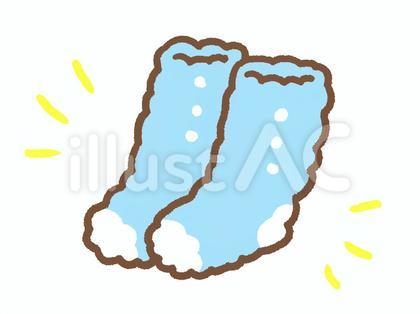 もこもこ靴下 水色
