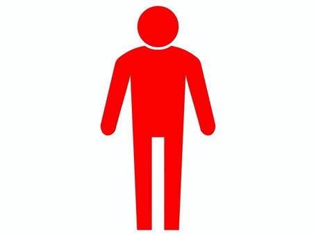 人物　赤 人物,人,ピクトグラム,一人,赤,シルエット,アイコン,立ってる人,立つ,棒立ちのイラスト素材