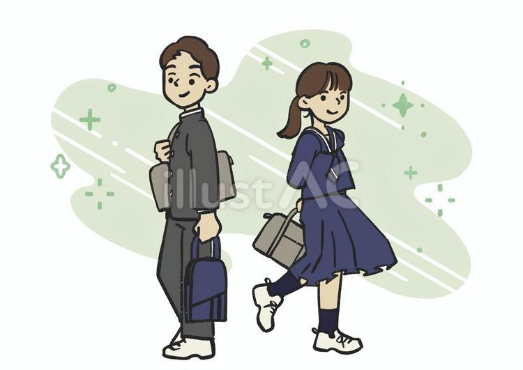 憧れの中学生イメージ 中学生,学生,生徒のイラスト素材