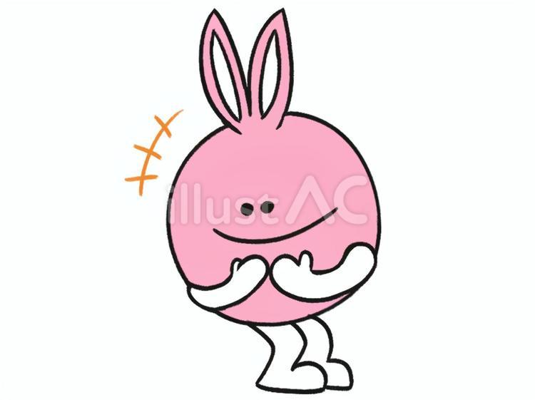 笑うウサギのイラスト 動物,生き物,ウサギのイラスト素材
