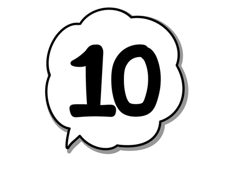 数字の10  左側の吹き出し 10,数字,吹き出し,ふきだし,もくもく,雲,アイコン,フキダシ,シンプル,かわいいのイラスト素材
