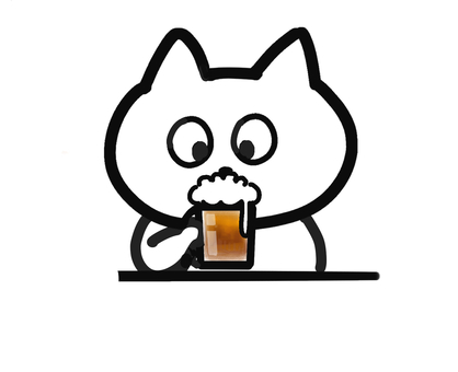 ビールを飲むねこ ビール,ねこ,飲む,ビアガーデン,シンプル,家飲み,居酒屋,メニュー,ドリンク,アルコールのイラスト素材