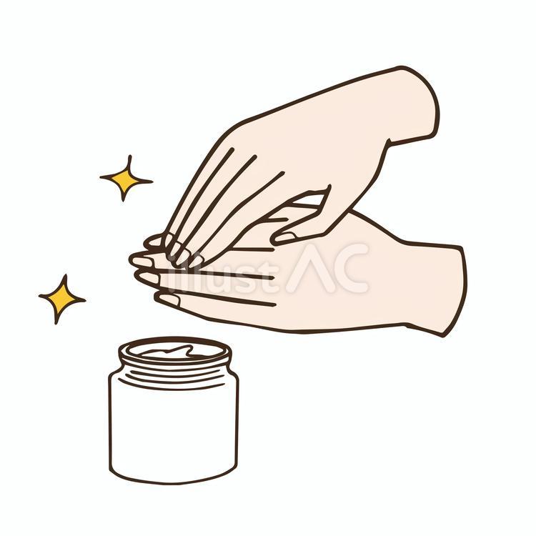 ハンドクリームを塗っている手 ハンドクリーム,手,肌のイラスト素材