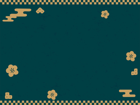 金の市松模様と梅の花の和紙風背景1 和,和風,背景,市松模様,梅の花,金,シンプル,おしゃれ,手書き,文様のイラスト素材