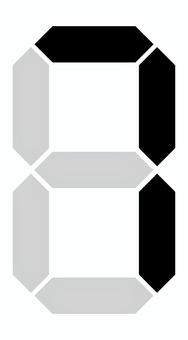 デジタル風の数字の7 デジタル,7,時計,数字,ベクター,黒のイラスト素材