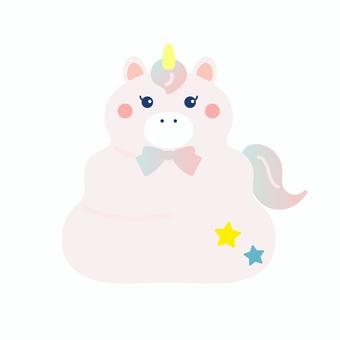 シンプルな干支の置物のイラストユニコーン 午年,置物,張り子,お正月,1月,正月飾り,馬,ユニコーン,年賀状素材,新春のイラスト素材