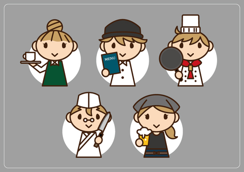 Illustration, diet, clerk, cafe, 
