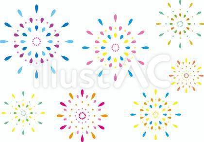 カラフル花火イラスト