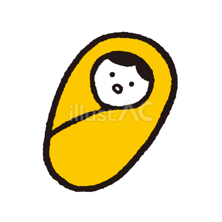 born　生まれる 1人,全身,正面のイラスト素材