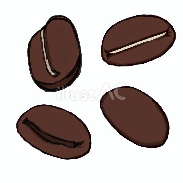 コーヒー豆（複数） コーヒー,豆,粒のイラスト素材