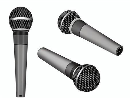 マイクシルバーセット マイク,ワイヤレスマイク,モノクロ,シンプル,音楽,ライブ,無料,フリーのイラスト素材