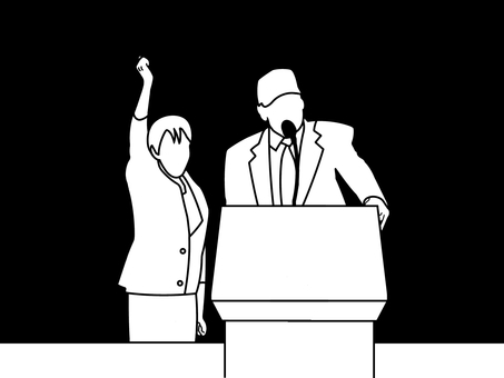 演説 人,人物,男性,女性,代表,首脳,要人,幹部,権力者,スピーチのイラスト素材