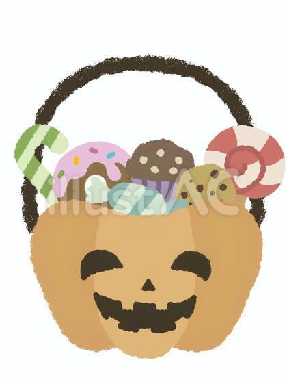 お菓子たっぷりカボチャバケツ