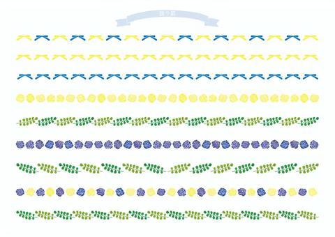 飾り罫01A 飾り罫01A 飾り罫,フレーム,罫線,植物,リボン,葉っぱ,緑,ナチュラル,メッセージカード,お知らせのイラスト素材