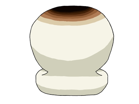 ふくらんだ丸餅 もち,丸餅,ふくらむ,焼く,食べ物,食品,加工食品,もち米,白,丸のイラスト素材