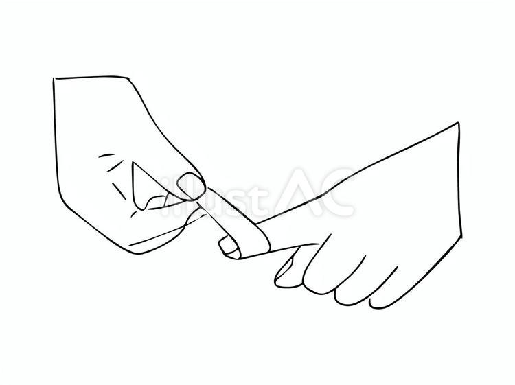 モノクロの絆創膏を貼る手元 絆創膏,カットバン,手当のイラスト素材