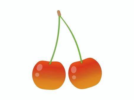 さくらんぼ(2粒) さくらんぼ(2粒) さくらんぼ,チェリー,果物,フルーツ,2粒,甘い,デザート,スイーツ素材,自然,食べ物のイラスト素材