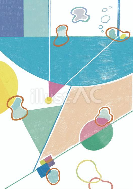 いろんな形 抽象画,アブストラクト,現代アートのイラスト素材